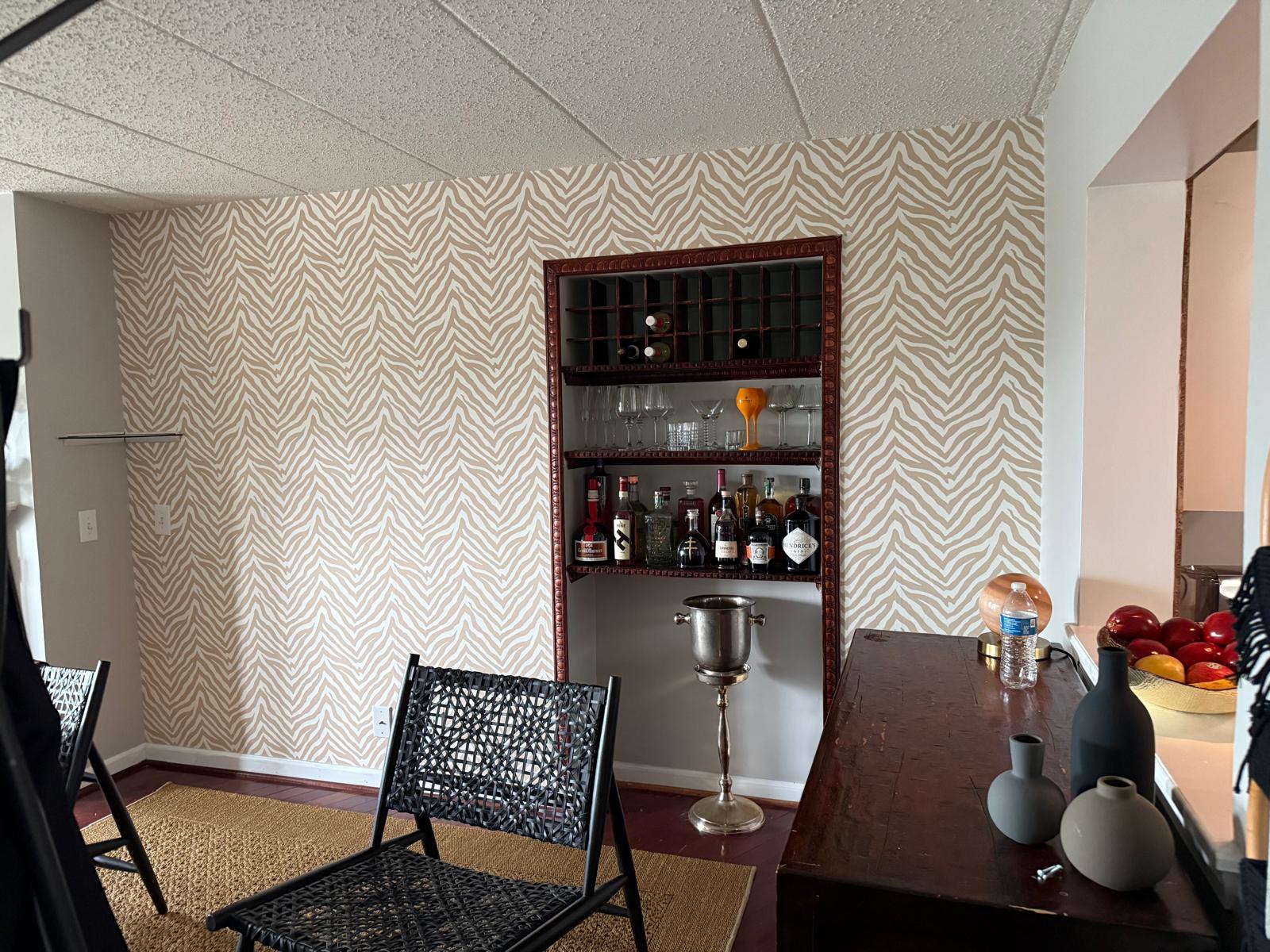 Zebra Grasscloth Bar